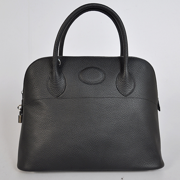 1037BS Hermes Bolide Bag in pelle 37 centimetri clemence in nero con Sil